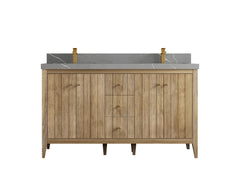 Atlanta Teak Wood 60 in. W x 22 in. D Double Sink Bathroom Vanity - photo 34