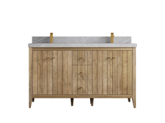 Atlanta Teak Wood 60 in. W x 22 in. D Double Sink Bathroom Vanity - photo 32