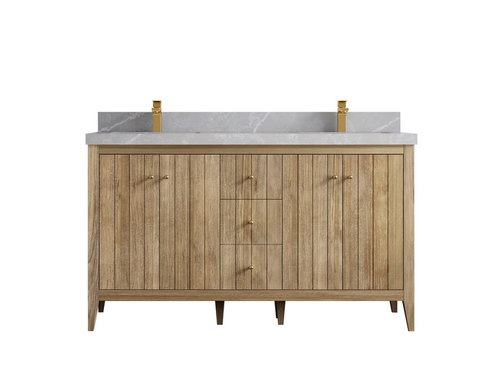 Atlanta Teak Wood 60 in. W x 22 in. D Double Sink Bathroom Vanity - photo 33