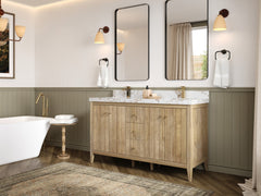 Atlanta Teak Wood 60 in. W x 22 in. D Double Sink Bathroom Vanity - photo 2