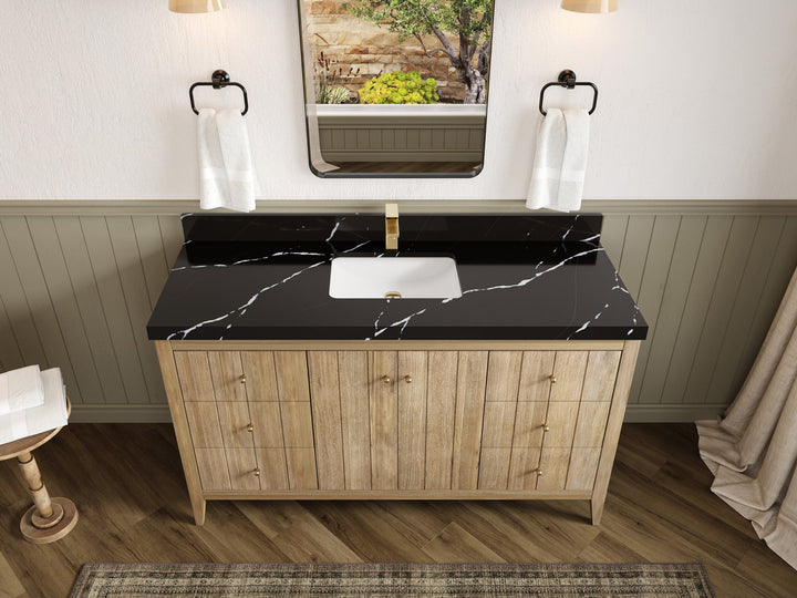 Atlanta Teak Wood 60 in. W x 22 in. D Single Sink Bathroom Vanity - photo 8