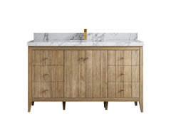 Atlanta Teak Wood 60 in. W x 22 in. D Single Sink Bathroom Vanity - photo 20