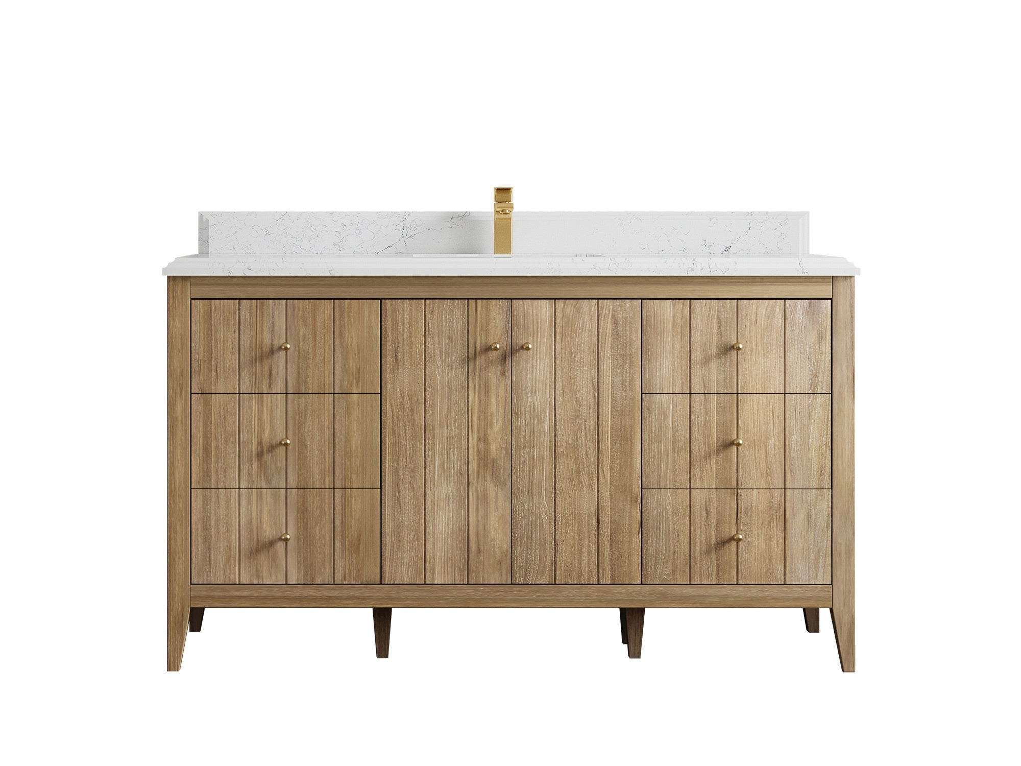 Atlanta Teak Wood 60 in. W x 22 in. D Single Sink Bathroom Vanity - Willow Bath and Vanity