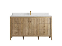 Atlanta Teak Wood 60 in. W x 22 in. D Single Sink Bathroom Vanity - photo 26