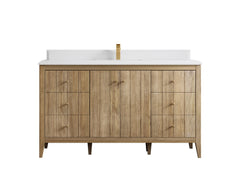Atlanta Teak Wood 60 in. W x 22 in. D Single Sink Bathroom Vanity - photo 28
