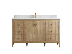 Atlanta Teak Wood 60 in. W x 22 in. D Single Sink Bathroom Vanity - photo 24