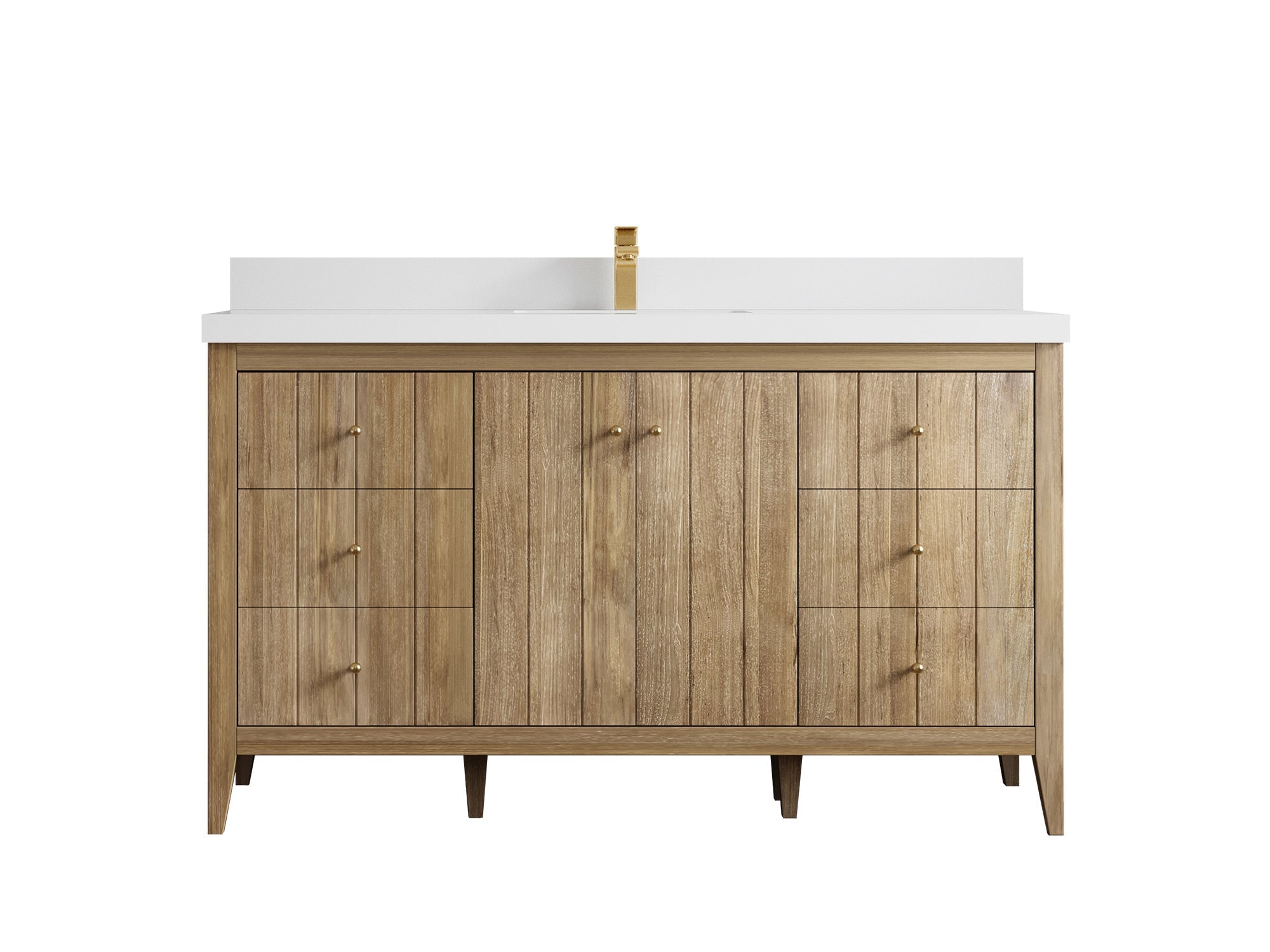 Atlanta Teak Wood 60 in. W x 22 in. D Single Sink Bathroom Vanity - Willow Bath and Vanity