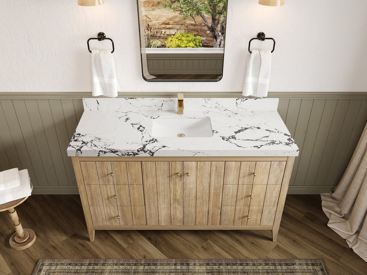 Atlanta Teak Wood 60 in. W x 22 in. D Single Sink Bathroom Vanity - photo 40