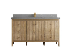 Atlanta Teak Wood 60 in. W x 22 in. D Single Sink Bathroom Vanity - photo 34