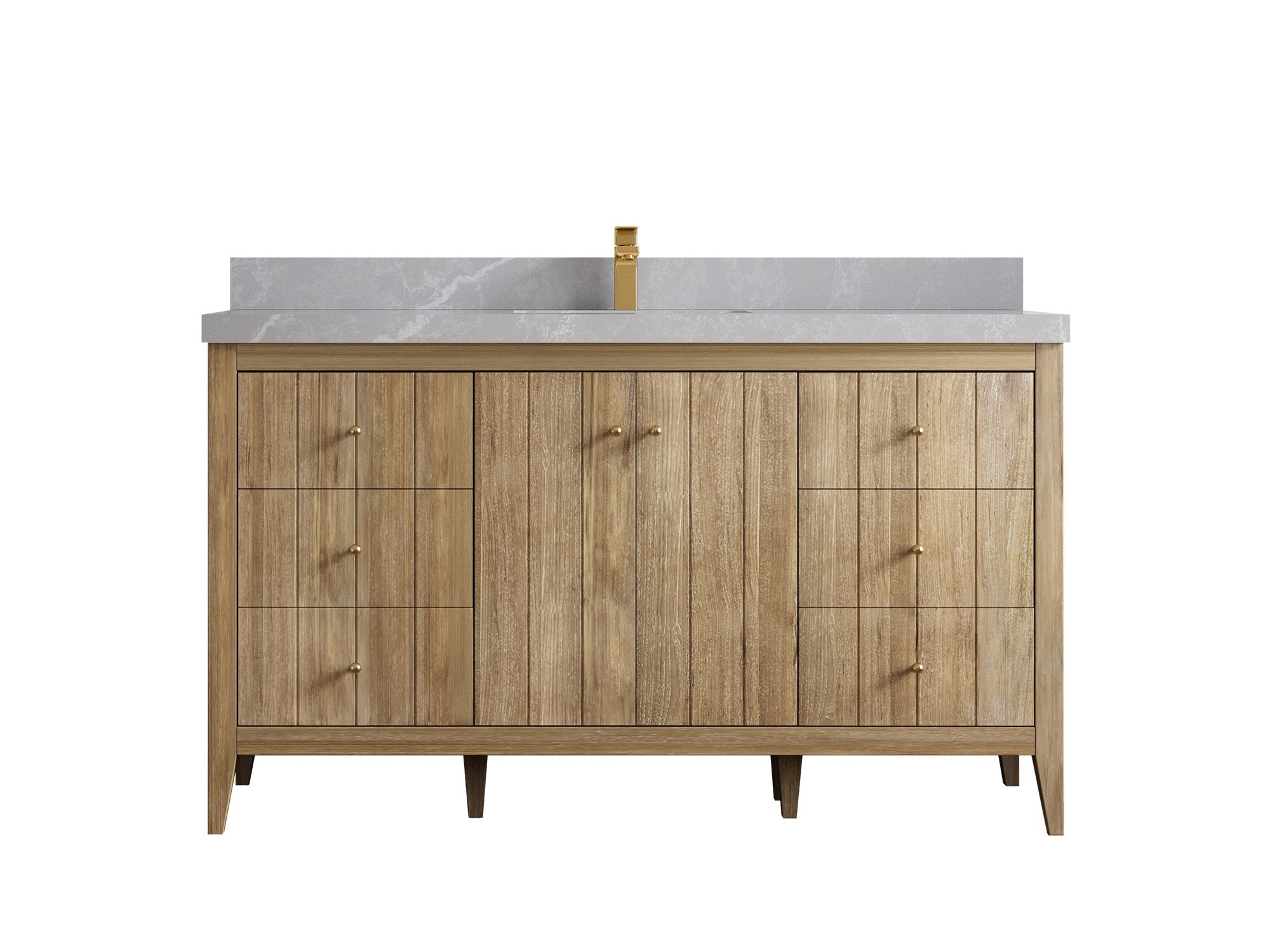 Atlanta Teak Wood 60 in. W x 22 in. D Single Sink Bathroom Vanity - Willow Bath and Vanity
