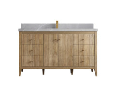 Atlanta Teak Wood 60 in. W x 22 in. D Single Sink Bathroom Vanity - photo 32