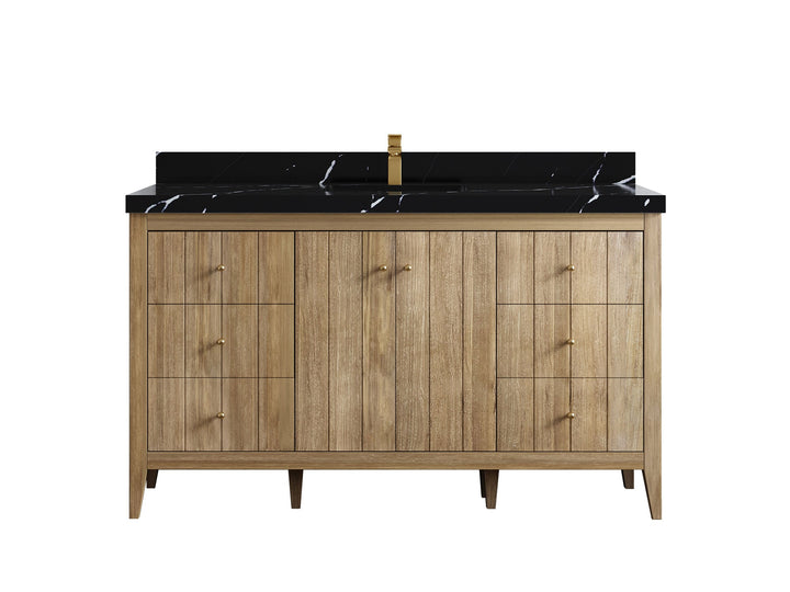 Atlanta Teak Wood 60 in. W x 22 in. D Single Sink Bathroom Vanity - photo 9