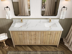 Atlanta Teak Wood 72 in. W x 22 in. D Double Sink Bathroom Vanity - photo 19