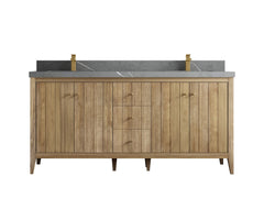Atlanta Teak Wood 72 in. W x 22 in. D Double Sink Bathroom Vanity - photo 34