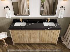 Atlanta Teak Wood 72 in. W x 22 in. D Double Sink Bathroom Vanity - photo 7