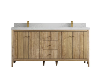 Atlanta Teak Wood 72 in. W x 22 in. D Double Sink Bathroom Vanity - Willow Bath and Vanity