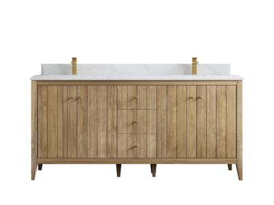 Atlanta Teak Wood 72 in. W x 22 in. D Double Sink Bathroom Vanity - Willow Bath and Vanity