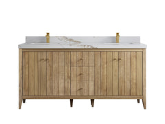 Atlanta Teak Wood 72 in. W x 22 in. D Double Sink Bathroom Vanity - photo 14