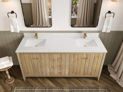 Atlanta Teak Wood 72 in. W x 22 in. D Double Sink Bathroom Vanity - photo 25