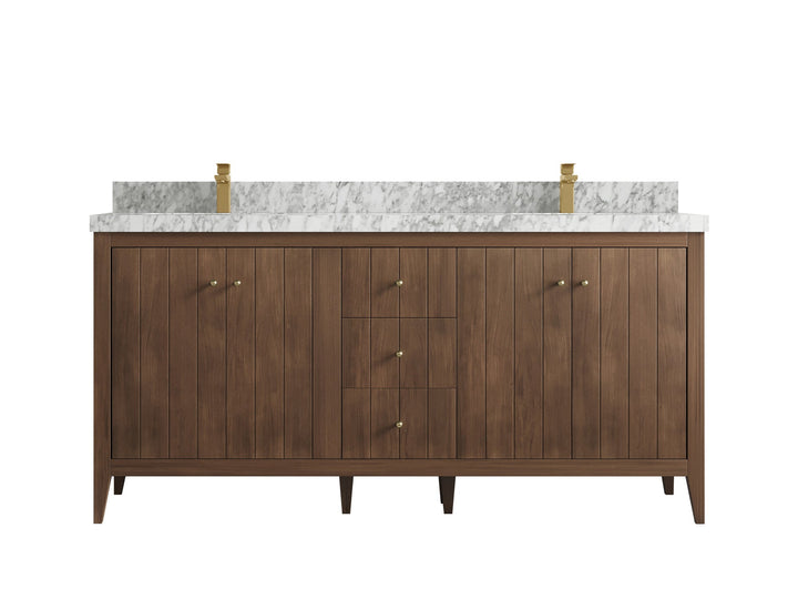 Atlanta Teak Wood 72 in. W x 22 in. D Double Sink Bathroom Vanity - photo 11