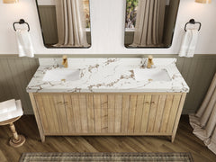 Atlanta Teak Wood 72 in. W x 22 in. D Double Sink Bathroom Vanity - photo 35
