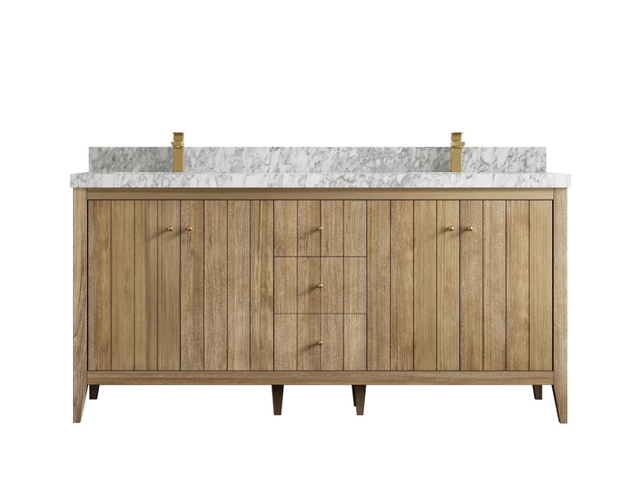 Atlanta Teak Wood 72 in. W x 22 in. D Double Sink Bathroom Vanity - photo 11
