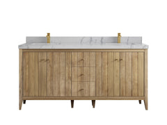 Atlanta Teak Wood 72 in. W x 22 in. D Double Sink Bathroom Vanity - photo 42