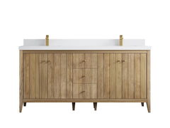 Atlanta Teak Wood 72 in. W x 22 in. D Double Sink Bathroom Vanity - photo 44
