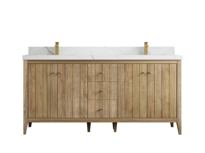 Atlanta Teak Wood 72 in. W x 22 in. D Double Sink Bathroom Vanity - Willow Bath and Vanity