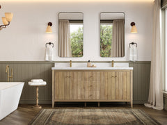 Atlanta Teak Wood 72 in. W x 22 in. D Double Sink Bathroom Vanity - photo 4