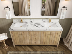 Atlanta Teak Wood 72 in. W x 22 in. D Double Sink Bathroom Vanity - photo 39