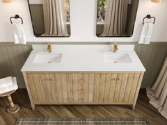 Atlanta Teak Wood 72 in. W x 22 in. D Double Sink Bathroom Vanity - photo 27