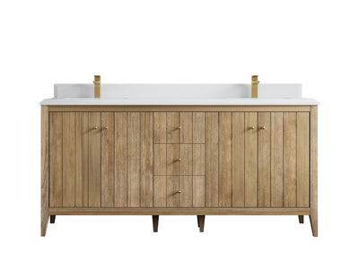 Atlanta Teak Wood 72 in. W x 22 in. D Double Sink Bathroom Vanity - Willow Bath and Vanity