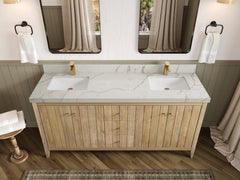 Atlanta Teak Wood 72 in. W x 22 in. D Double Sink Bathroom Vanity - photo 41