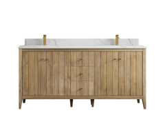Atlanta Teak Wood 72 in. W x 22 in. D Double Sink Bathroom Vanity - photo 24