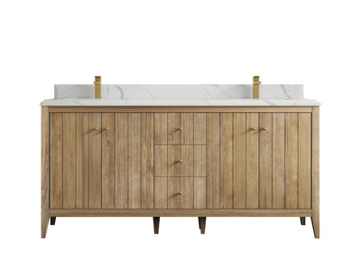 Atlanta Teak Wood 72 in. W x 22 in. D Double Sink Bathroom Vanity - Willow Bath and Vanity