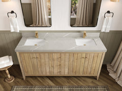 Atlanta Teak Wood 72 in. W x 22 in. D Double Sink Bathroom Vanity - photo 31