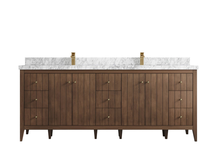 Atlanta Teak Wood 84 in. W x 22 in. D Double Sink Bathroom Vanity - photo 11