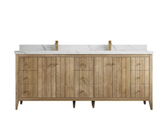 Atlanta Teak Wood 84 in. W x 22 in. D Double Sink Bathroom Vanity - photo 17