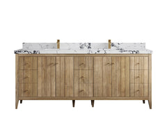 Atlanta Teak Wood 84 in. W x 22 in. D Double Sink Bathroom Vanity - photo 41
