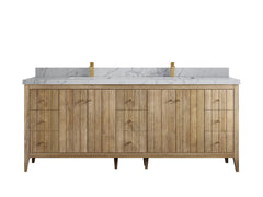 Atlanta Teak Wood 84 in. W x 22 in. D Double Sink Bathroom Vanity - photo 43