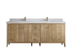 Atlanta Teak Wood 84 in. W x 22 in. D Double Sink Bathroom Vanity - photo 23