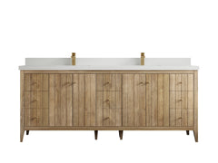 Atlanta Teak Wood 84 in. W x 22 in. D Double Sink Bathroom Vanity - photo 45