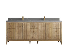 Atlanta Teak Wood 84 in. W x 22 in. D Double Sink Bathroom Vanity - photo 35