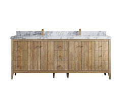Atlanta Teak Wood 84 in. W x 22 in. D Double Sink Bathroom Vanity - photo 21