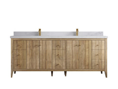 Atlanta Teak Wood 84 in. W x 22 in. D Double Sink Bathroom Vanity - photo 19