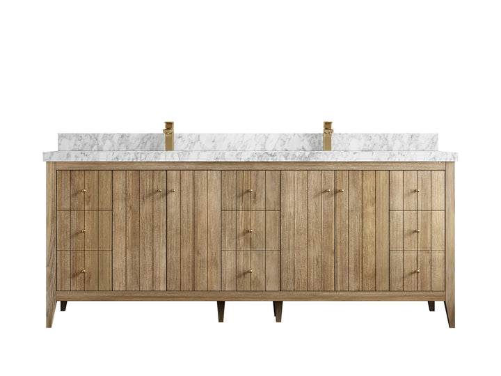 Atlanta Teak Wood 84 in. W x 22 in. D Double Sink Bathroom Vanity - photo 11