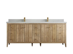 Atlanta Teak Wood 84 in. W x 22 in. D Double Sink Bathroom Vanity - photo 13