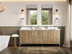 Atlanta Teak Wood 84 in. W x 22 in. D Double Sink Bathroom Vanity - photo 4