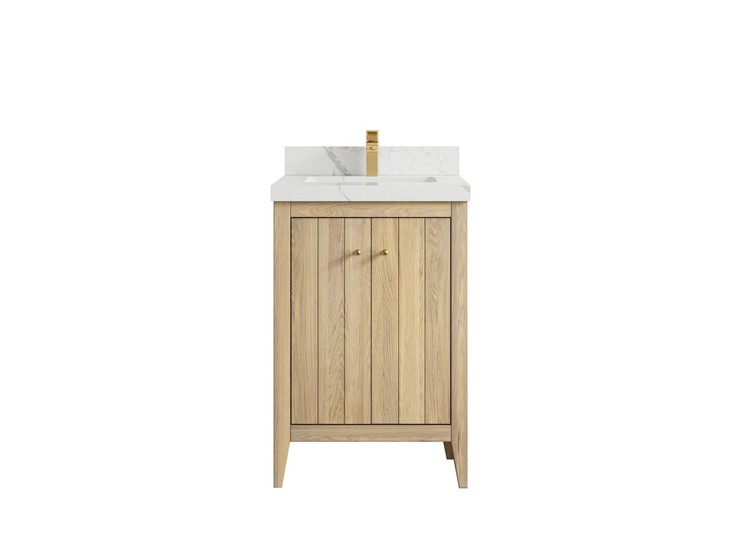 Atlanta White Oak 24 in. W x 22 in. D Single Sink Bathroom Vanity - Willow Bath and Vanity